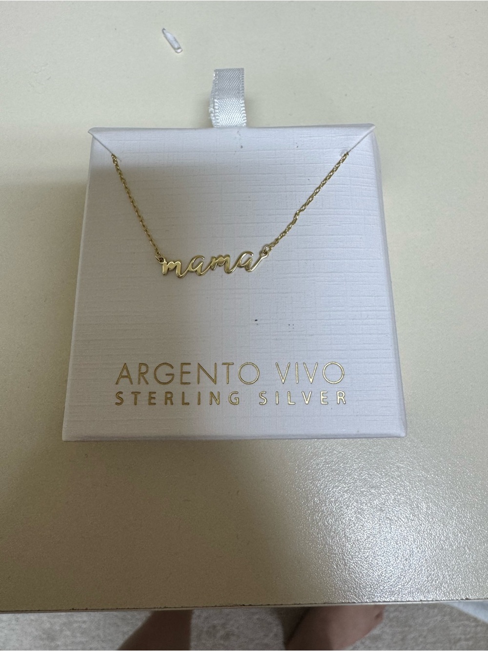 Argento Vivo Gold 'mama' Script Nameplate Necklace